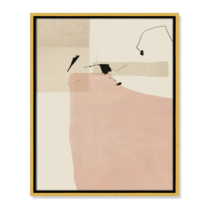 Soft Tempo - Floater Frame Painting on Canvas Joss & Main Frame Color: Gold Framed Size: 21.5" H x 17.5" W