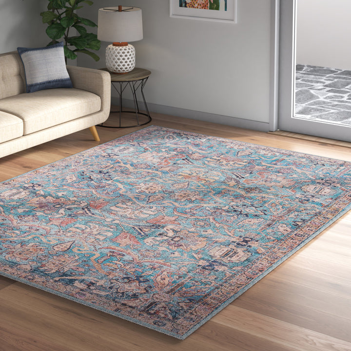 Enger Blue Area Rug Mistana™ Rug Size: Rectangle 7'3" x 10'
