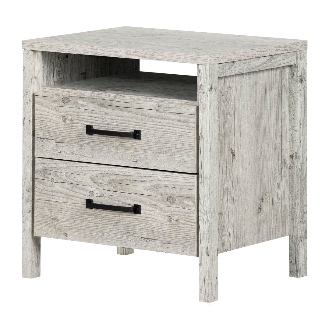 Gravity 2 - Drawer Nightstand South Shore Color: Seaside Pine/Black