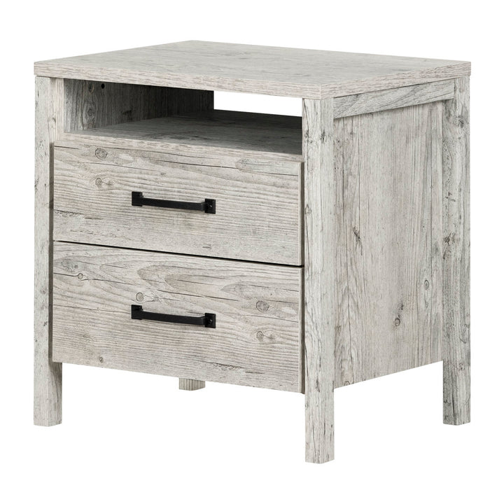 Gravity 2 - Drawer Nightstand South Shore Color: Seaside Pine/Black