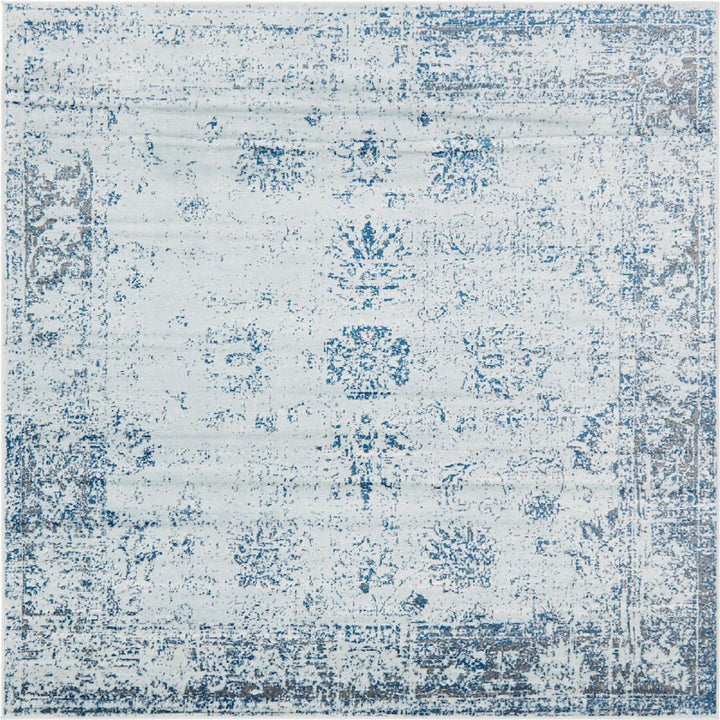 Brandt Abstract Light Blue/Navy Area Rug Mistana™ Rug Size: Square 8'