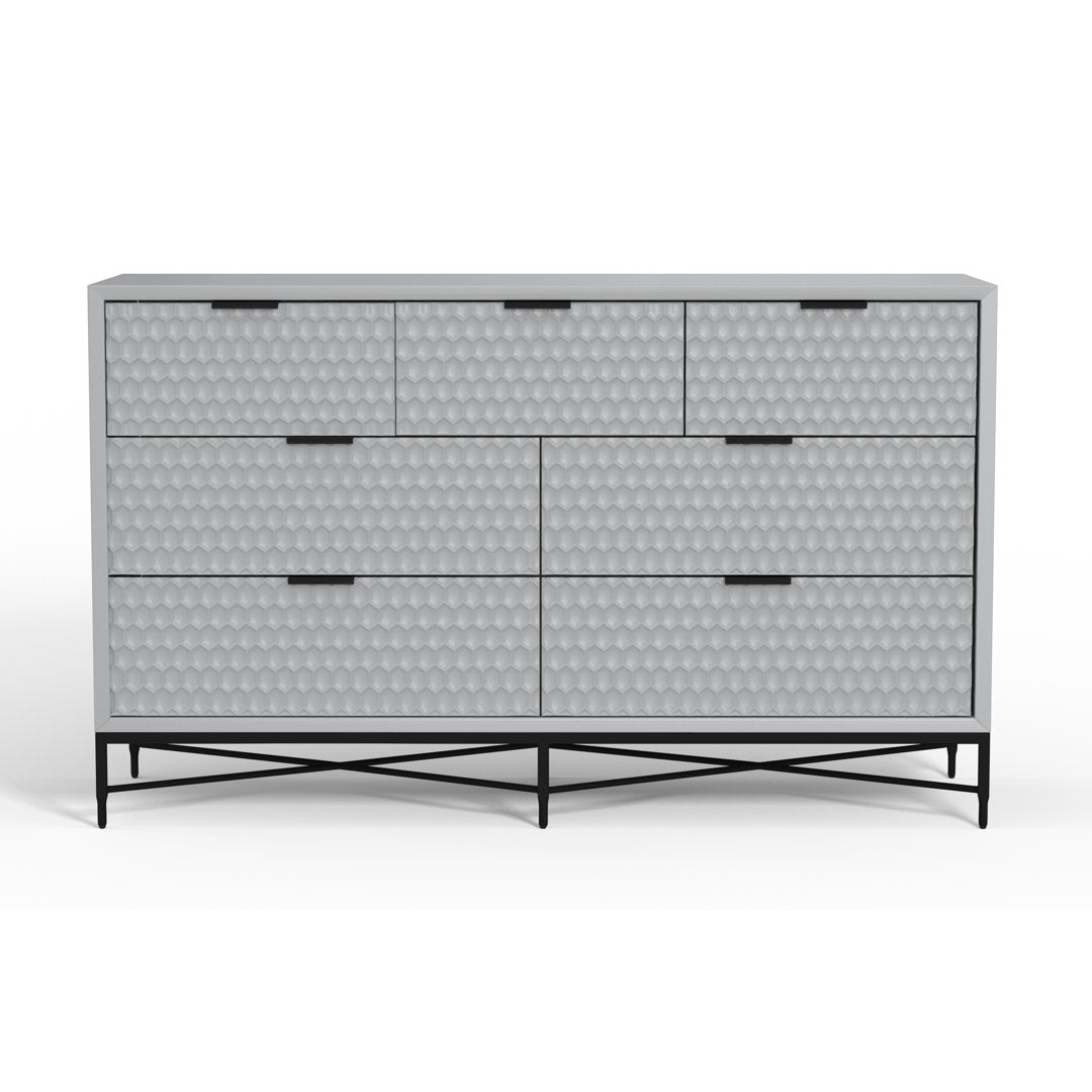 Capra 7 Drawer 56" W Double Dresser AllModern Color: Sky Gray