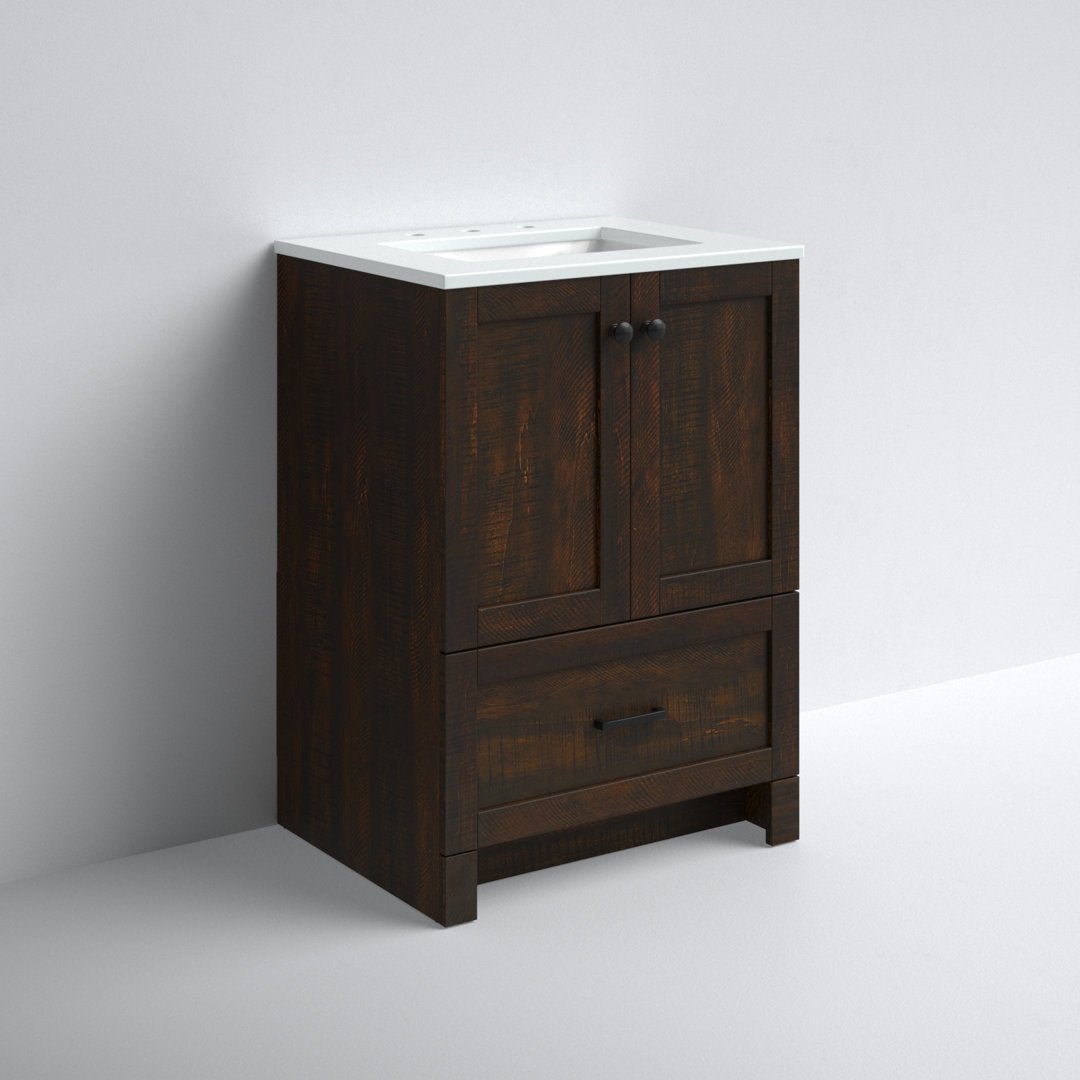 Ahmed 24" D x 19'' D x 34'' H Single Bathroom Vanity Sand & Stable™ Base Finish: Expresso