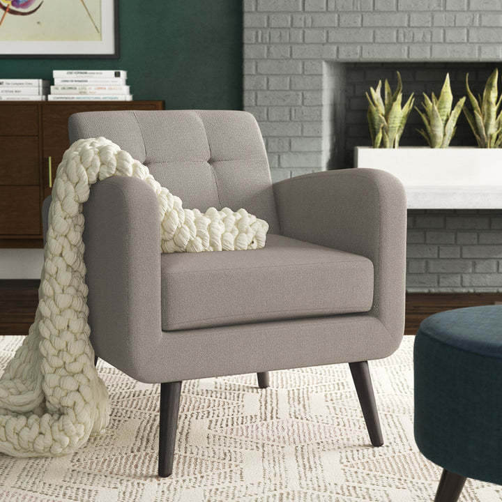 Caleena 29.5" Wide Tufted Armchair Wade Logan® Fabric: Dove Gray Polyester