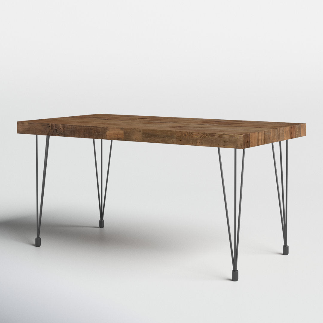 Libra Solid Wood Dining Table Birch Lane™ Table Top Color: Rustic Brown