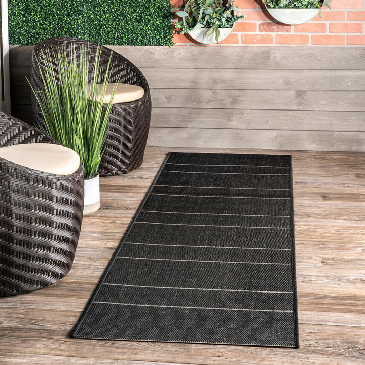 Randall Striped Machine Woven / Power Loomed Indoor/Outdoor Patio Rug Union Rustic Rug Size: Runner 2' x 8'