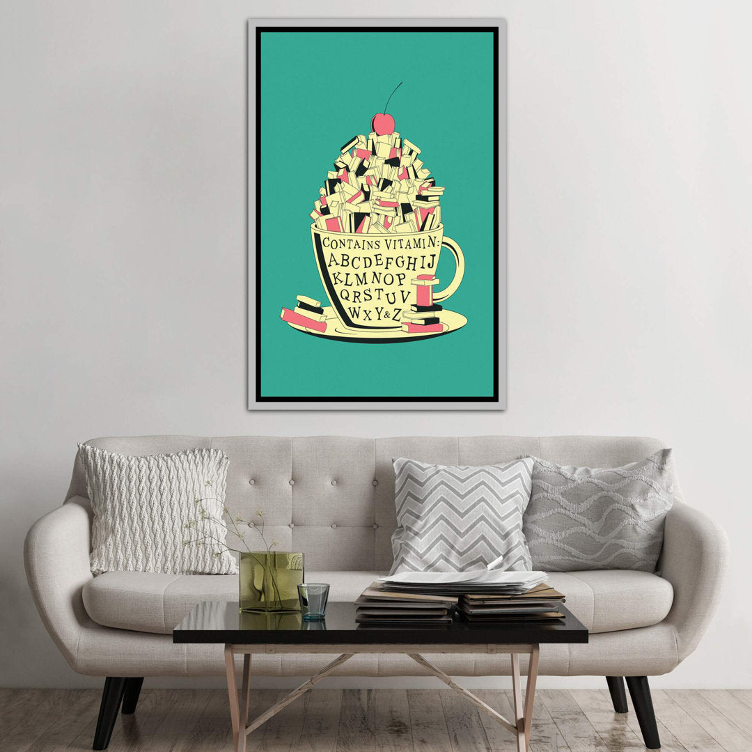 Read II Kids Framed Art East Urban Home Size: 60" H x 40" W x 1.5" D Format: Silver Framed Canvas