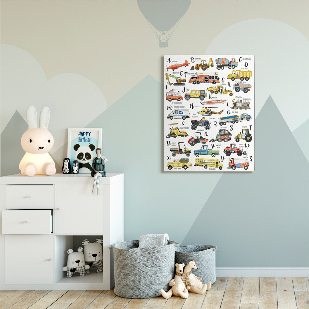 Dyal ABC's Of Motor Vehicles Kid's Alphabet Chart Viv + Rae™ Size: 48" H x 36" W  Format: Wrapped Canvas