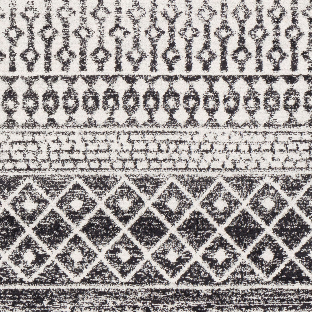 Lashavia Machine Woven Ivory/Dark Charcoal Area Rug Union Rustic Rug Size: Round 7'10"