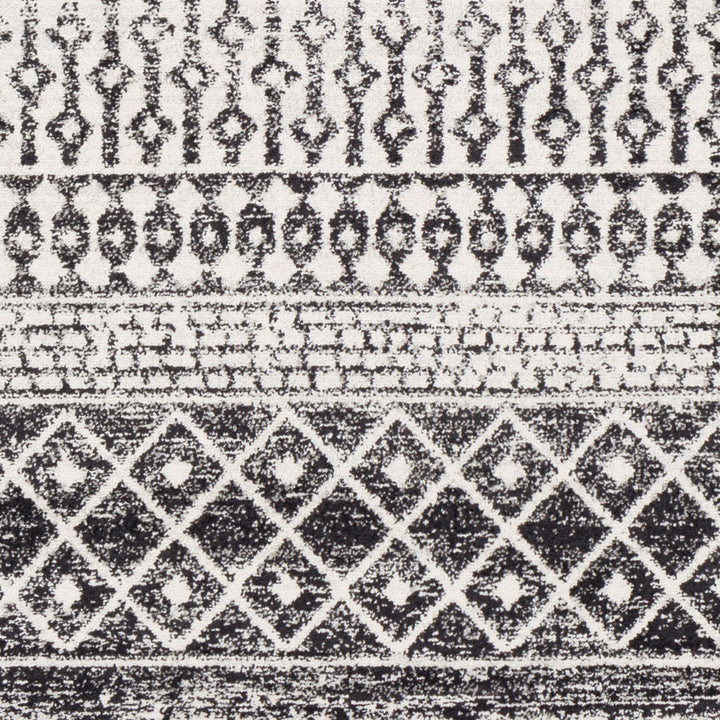 Lashavia Machine Woven Ivory/Dark Charcoal Area Rug Union Rustic Rug Size: Round 7'10"