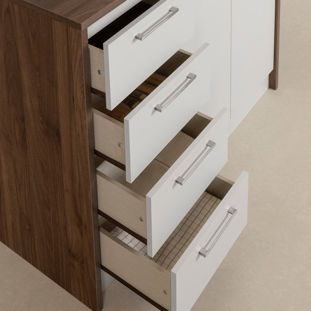 Myro 47.25'' Wide Kitchen Island South Shore Base Finish: Natural Walnut
