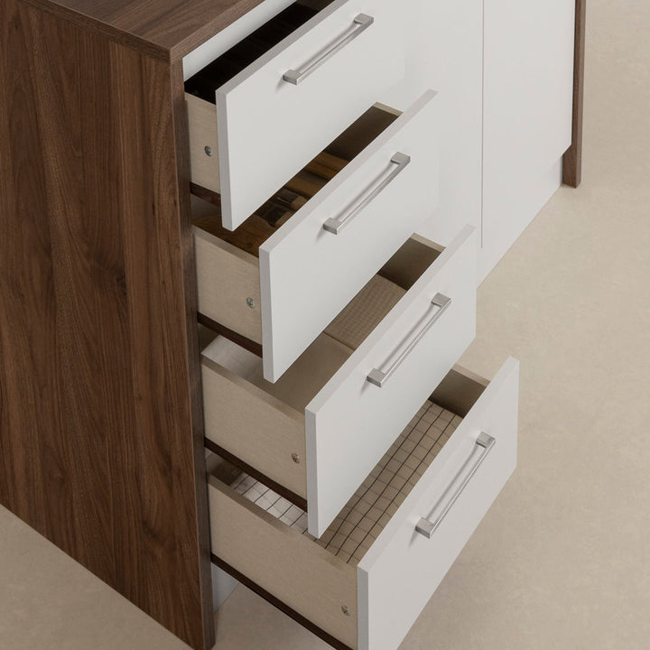 Myro 47.25'' Wide Kitchen Island South Shore Base Finish: Natural Walnut