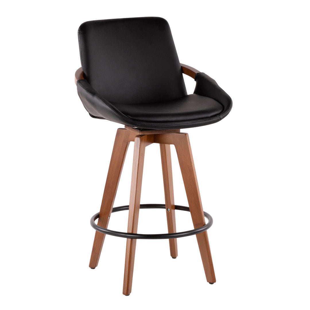 Whitacre Swivel Stool Wade Logan® Upholstery: Black Faux Leather, Seat Height: Counter Stool (26" Seat Height)