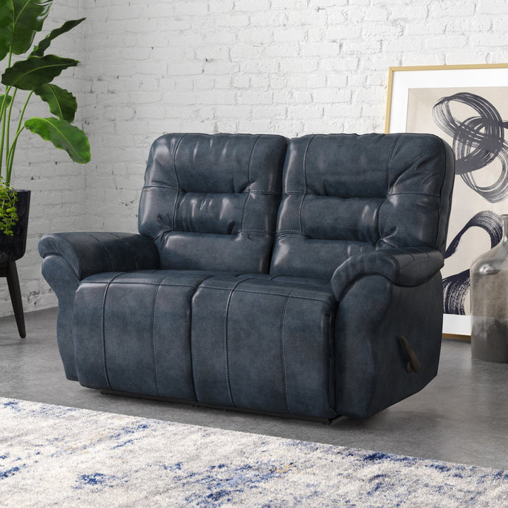 Fuller 64" Genuine Leather Pillow Top Arm Reclining Loveseat Steelside™