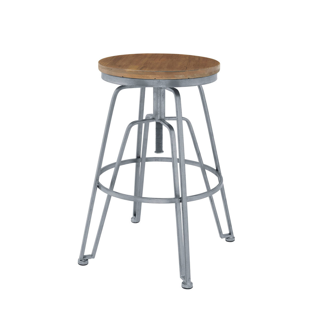 Lindzie Swivel Solid Wood Adjustable Height Bar Stool Mercer41 Color: Silver