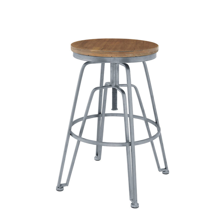 Lindzie Swivel Solid Wood Adjustable Height Bar Stool Mercer41 Color: Silver