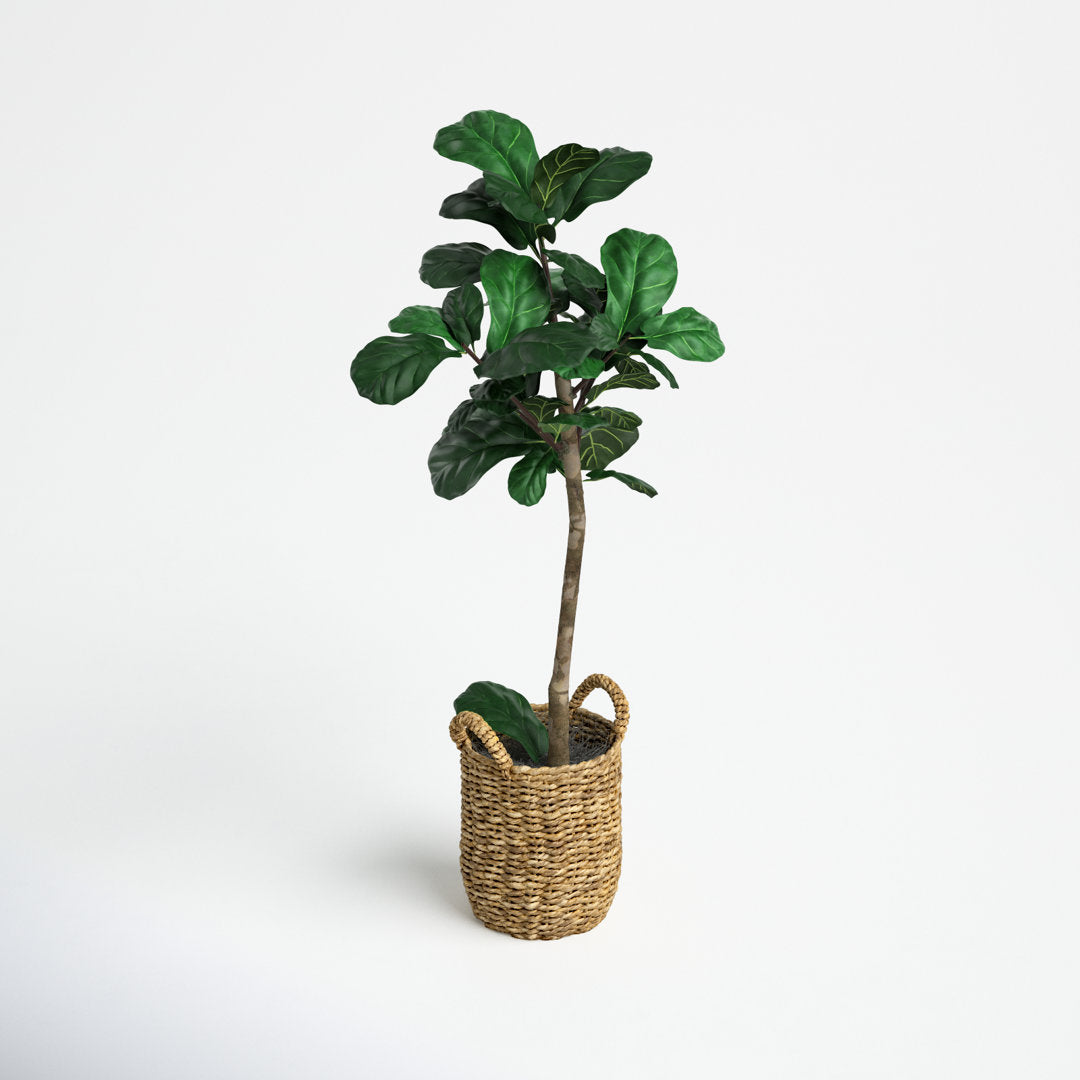 30" Artificial Fiddle Leaf Fig Tree in Basket Joss & Main