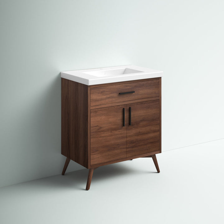 Binford 30" Single Bathroom Vanity Set Mercury Row® Base Finish: Walnut