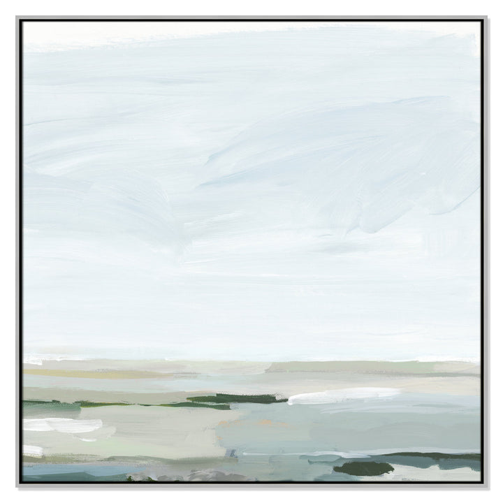 Pure Stillness - Floater Frame Painting Print on Canvas Joss & Main Size: 46.5" H x 46.5" W x 2" D Format: Silver