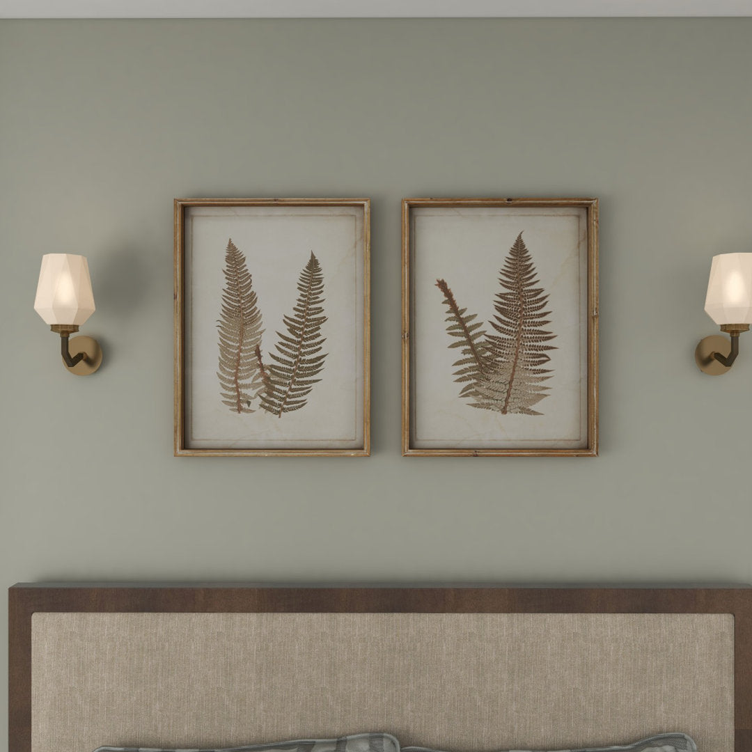 Large Vintage Fern Illustrations - 2 Piece Picture Frame Graphic Art Set on Wood Sand & Stable™