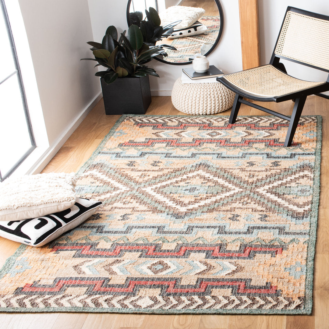 Glynda Southwestern Handmade Flatweave Jute Tan Area Rug The Twillery Co.® Rug Size: Rectangle 10' x 14'
