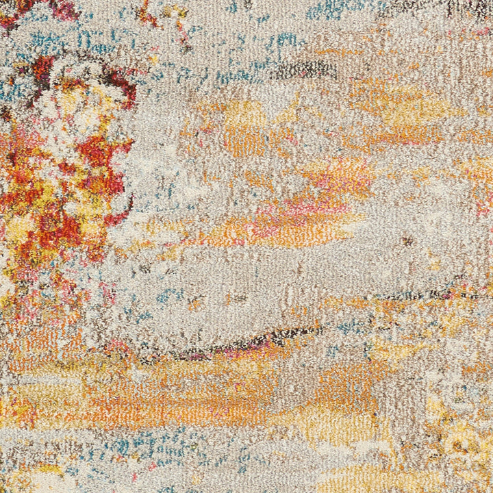 Adrihana Abstract Blue/Yellow Area Rug Williston Forge Rug Size: Round 7'10"