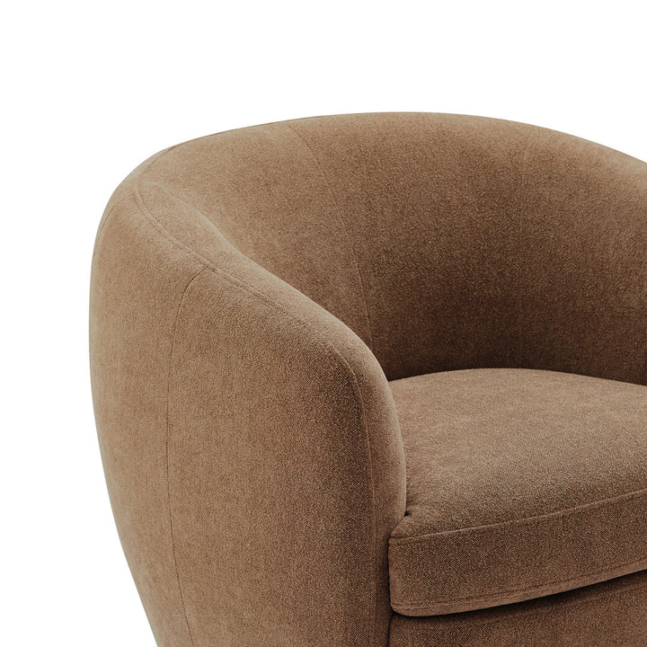Marcy Upholstered Swivel Barrel Chair Joss & Main Leg Color: Espresso Fabric OR Leather Type: Elite Camel