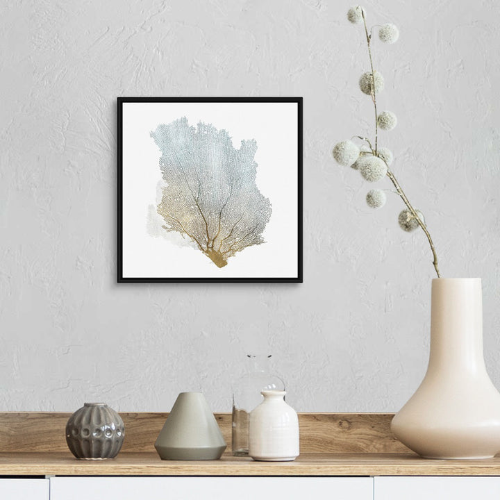 Delicate Coral I by Isabelle Z - Painting Print on Canvas Beachcrest Home™ Size: 14" H x 14" W x 1.75" D Format: Black Floater Framed Canvas