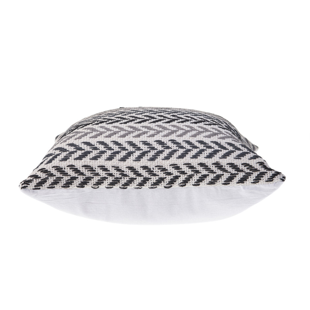 Hand-Woven Chevron Cotton Throw Pillow Rajani Home Color: Gray/Black