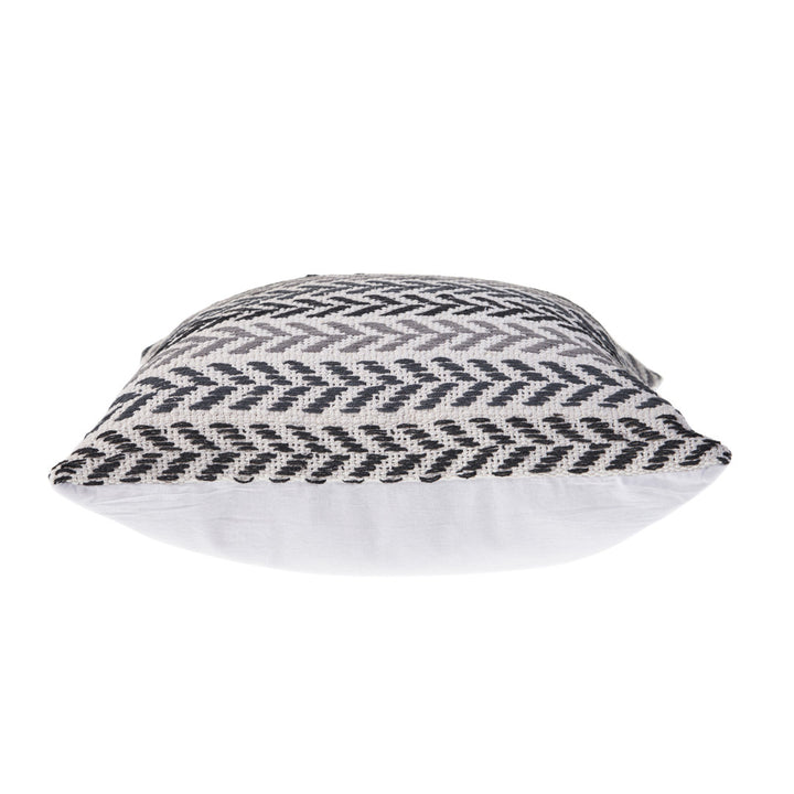 Hand-Woven Chevron Cotton Throw Pillow Rajani Home Color: Gray/Black