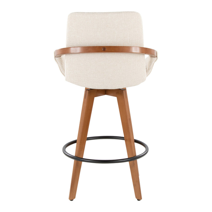 Whitacre Swivel Stool Wade Logan® Upholstery: Cream Noise Tweed, Seat Height: Counter Stool (26" Seat Height)
