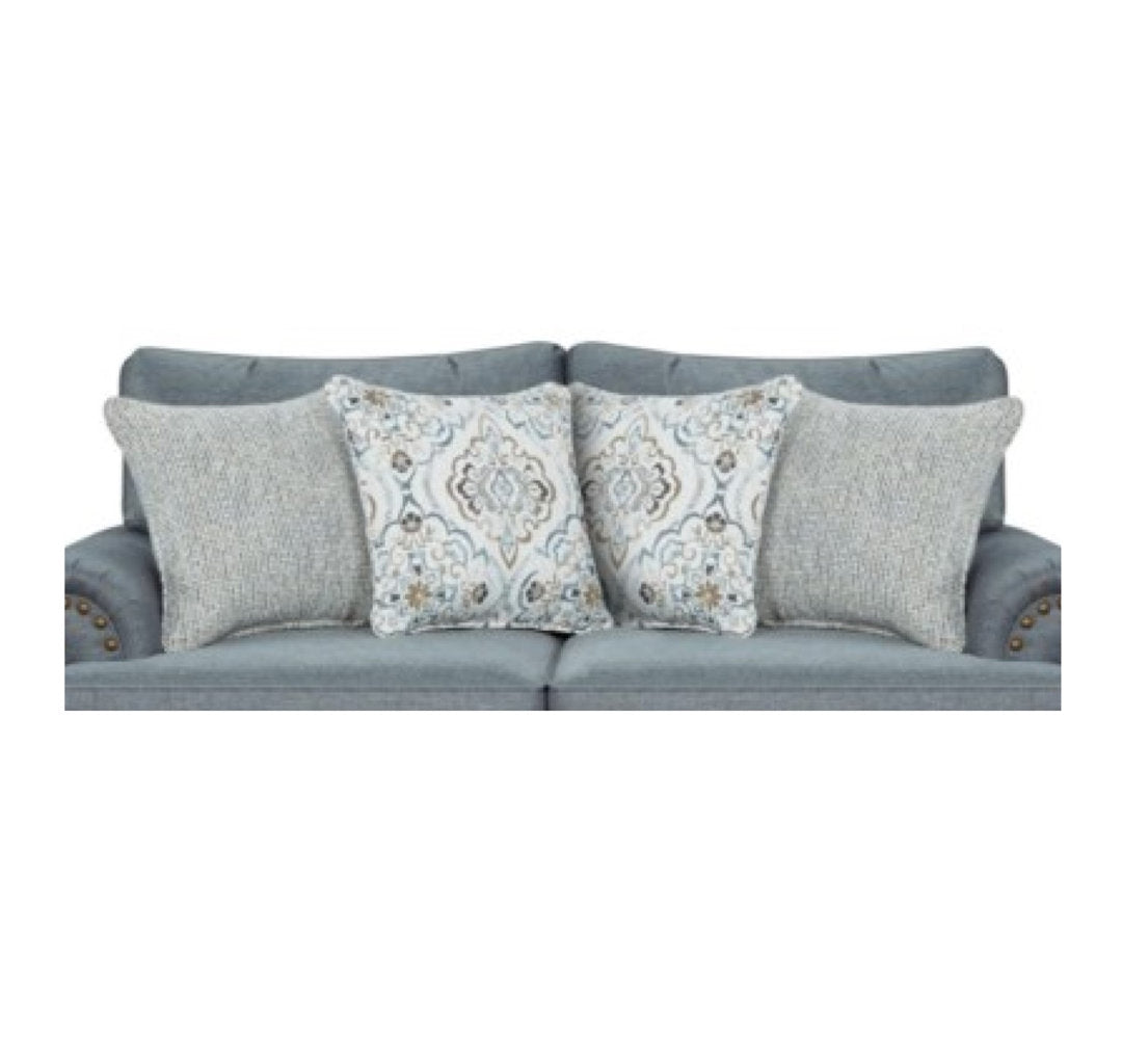 Freda 78" Loveseat with Reversible Cushions Three Posts™ Fabric: Gray Polyester