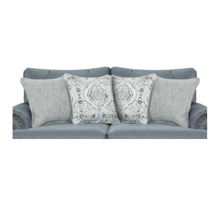 Freda 78" Loveseat with Reversible Cushions Three Posts™ Fabric: Gray Polyester