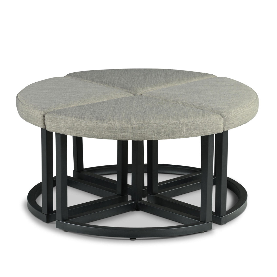 Appio 36" Round Coffee Table with 4 Stools Wade Logan® Table Top Color: Dark Brown Wood