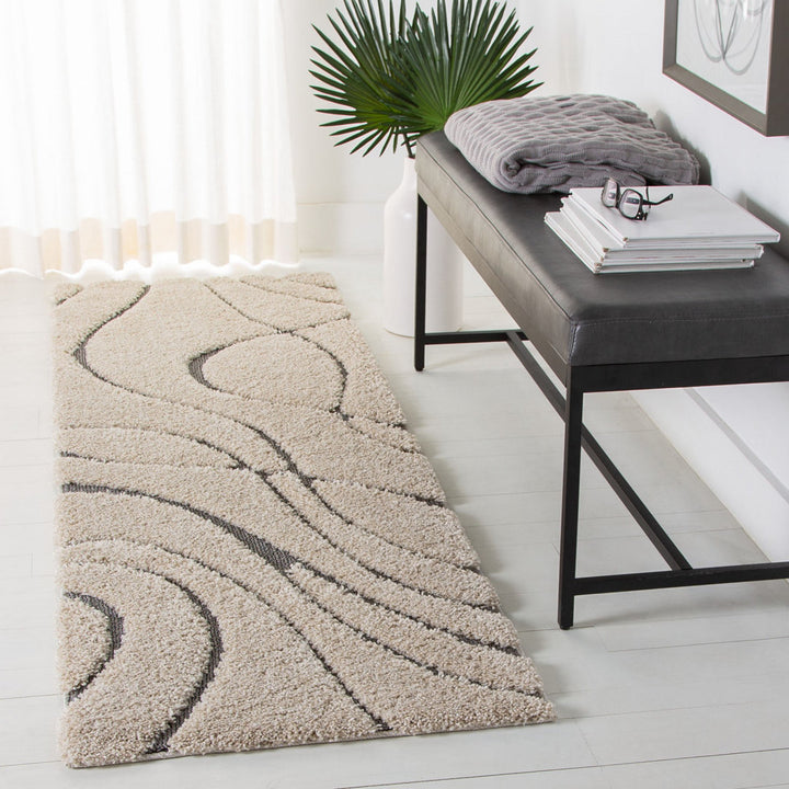 Ashal Abstract Cream/Gray Area Rug Wade Logan® Rug Size: Runner 2'3" x 15'