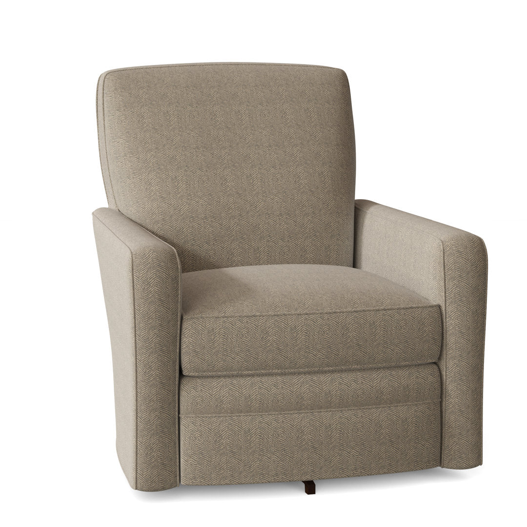 Idana 32" Wide Swivel Armchair Birch Lane™ Arm Covers: Yes, Body Fabric: Beantown 21 Taupe Performance Chenille