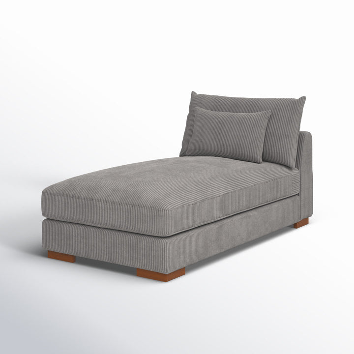 Ayvion Upholstered Chaise Lounge Wade Logan® Fabric: Light Gray Corduroy