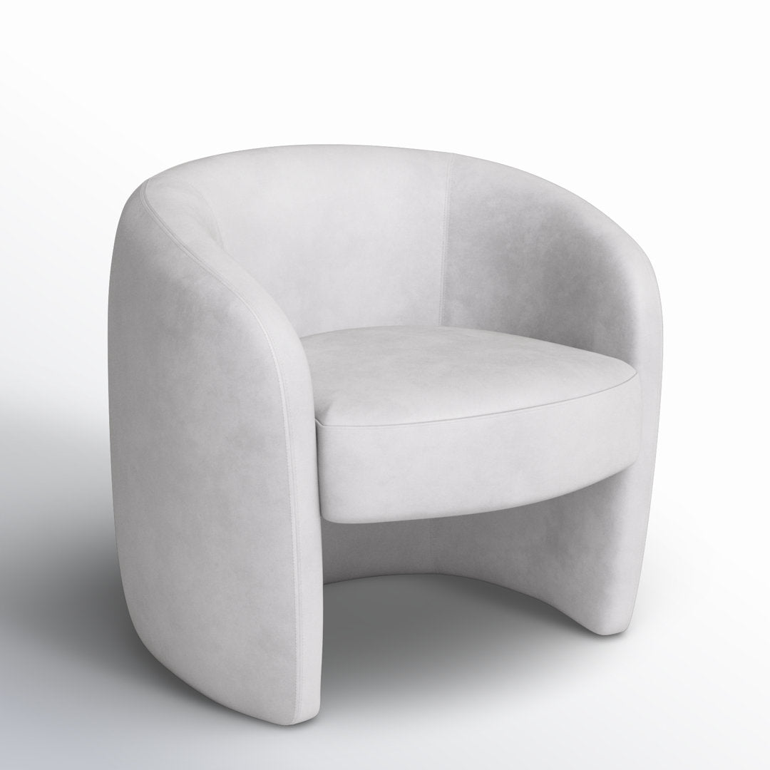 Kearney Upholstered Barrel Chair AllModern Fabric: Stax Light Grey Performance Velvet