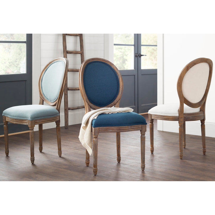 Haleigh King Louis Back Side Chair Ophelia & Co. Upholstery Color: Klein Azure