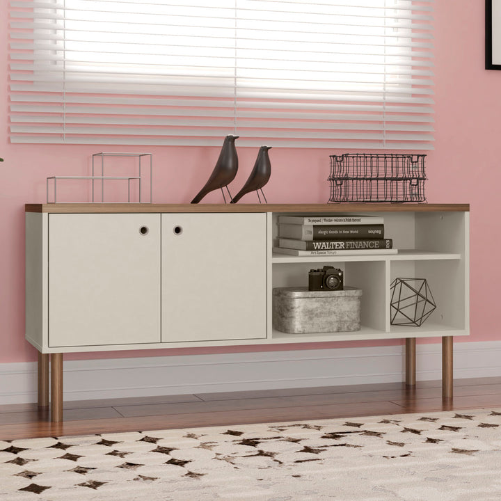 Maplesville TV Stand for TVs up to 50" George Oliver Color: Off White/Nature