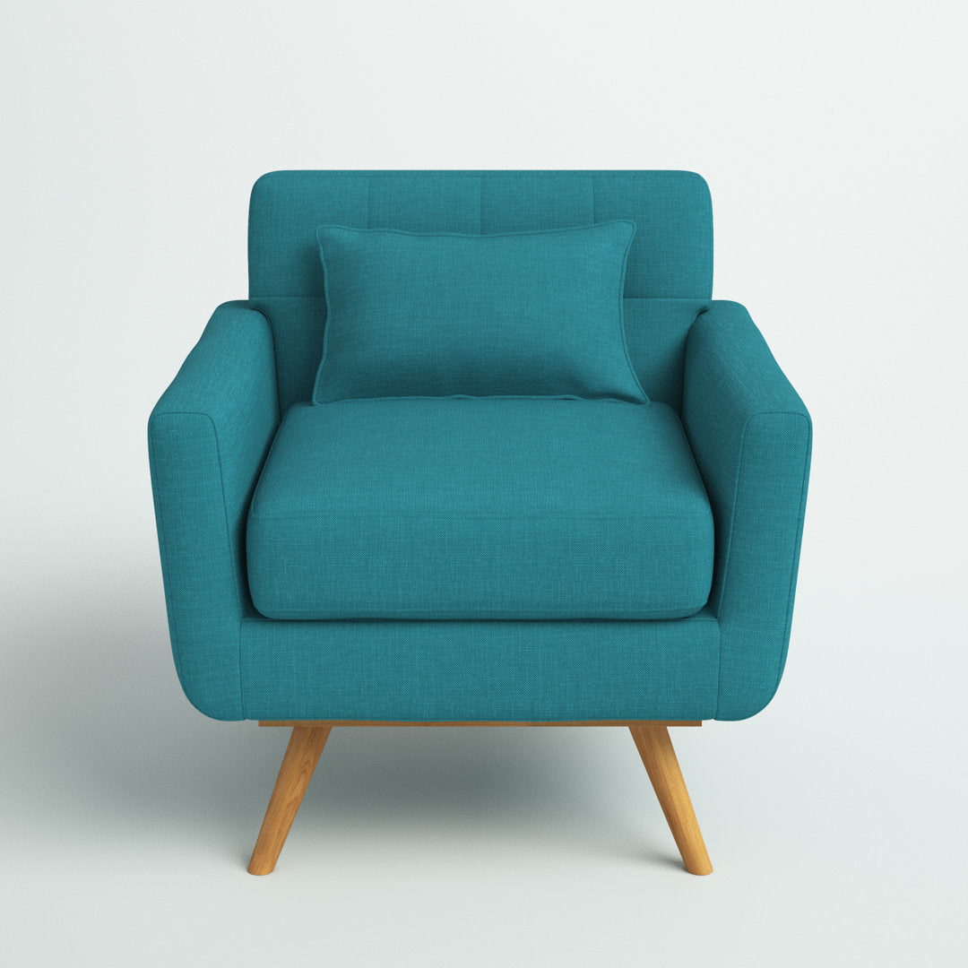 Norton St Philip 34" Wide Tufted Polyester Armchair Mercury Row® Fabric: Teal Blue