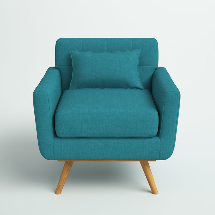Norton St Philip 34" Wide Tufted Polyester Armchair Mercury Row® Fabric: Teal Blue