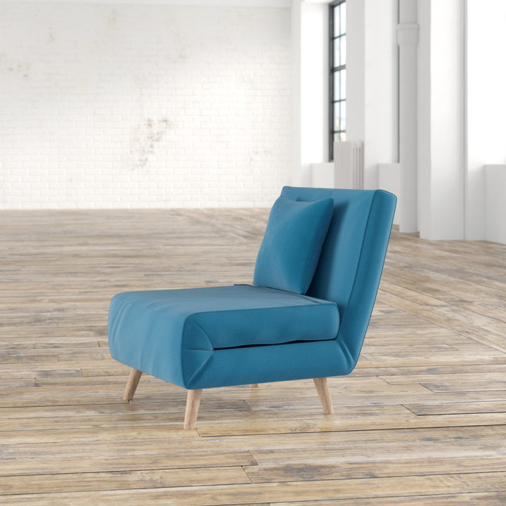Melany 30" Convertible Chair Bed Mercury Row® Teen Fabric: Teal Polyester Blend