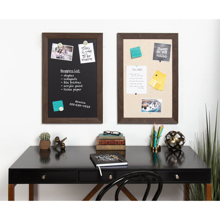 Brucie Framed Wall Mounted Corkboard/Bulletin Board Union Rustic Color: Walnut Brown Size: 27" H x 18" W x 1" D