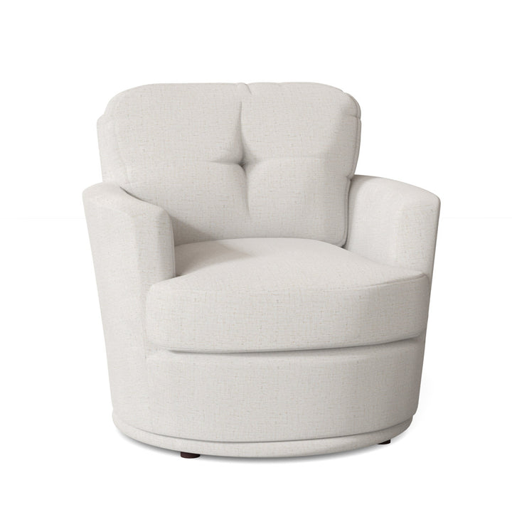 Towry 36" Wide Tufted Swivel Armchair Wade Logan® Fabric: Laguna Blue Floral Performance