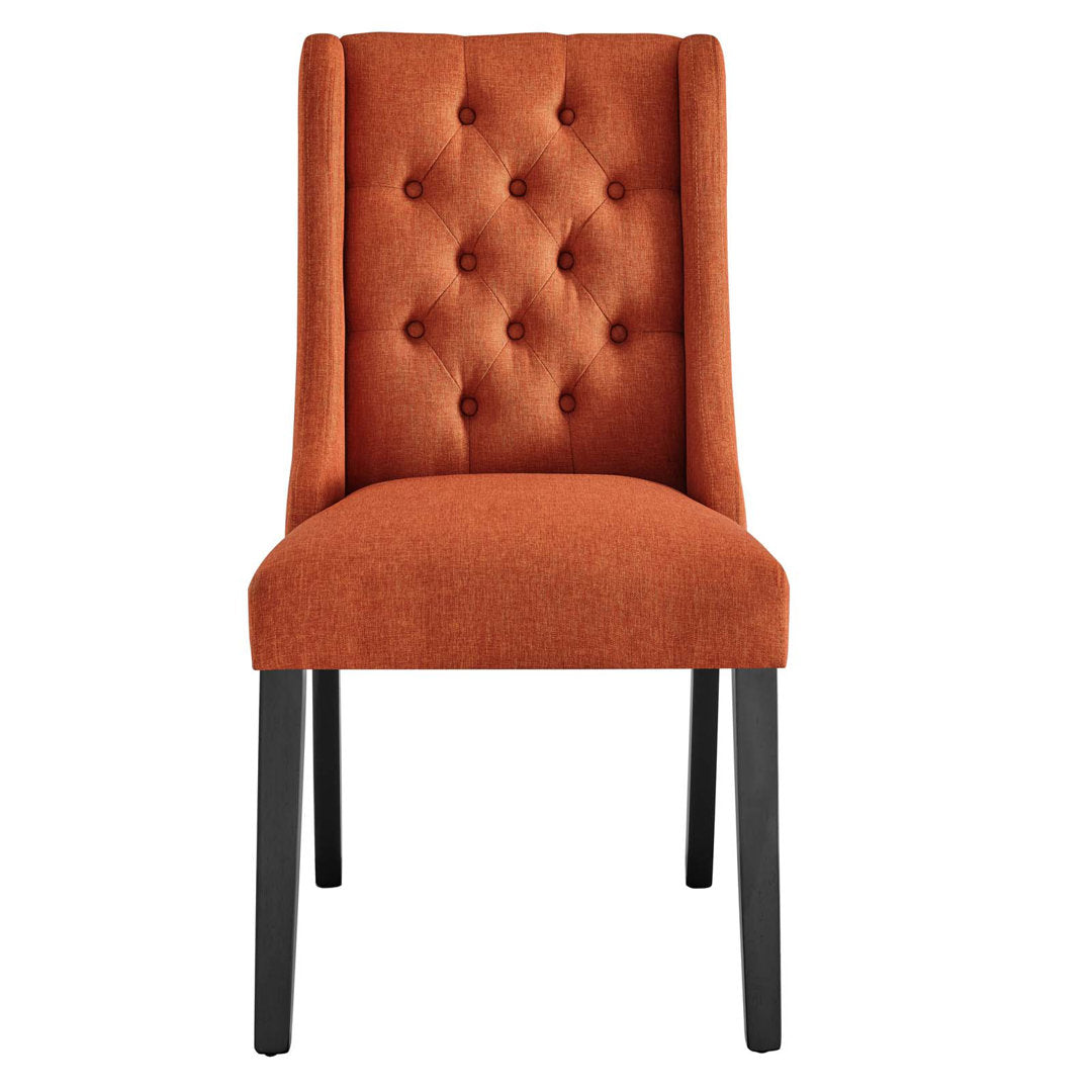 Modway Baronet Button Tufted Fabric Dining Chair Modway Upholstery Color: Orange