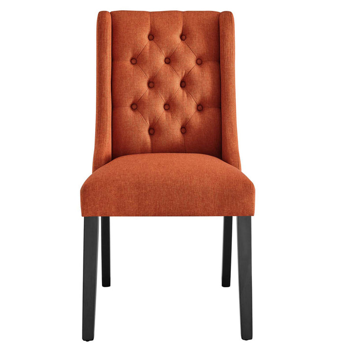 Modway Baronet Button Tufted Fabric Dining Chair Modway Upholstery Color: Orange
