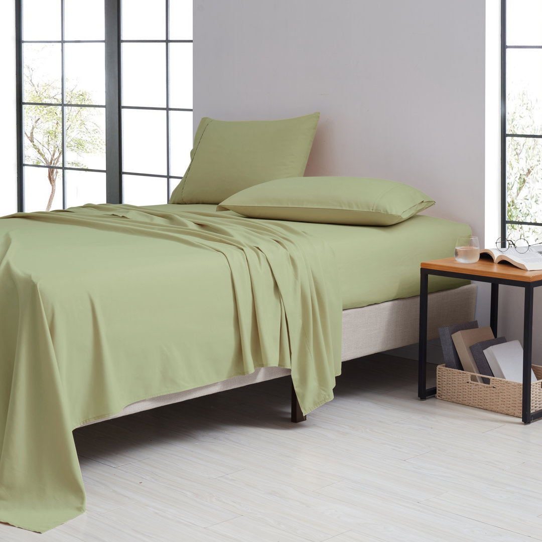Bamboo 1800 Thread Count 4 Piece Luxury Solid Sheet Set Bamboo Comfort Color: Sage Size: Twin