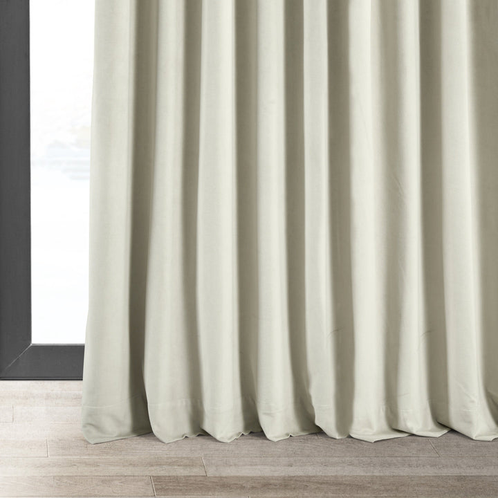 Olivia Signature Thermal Lined 100% Blackout Velvet Curtains for Bedroom & Living Room Curtains Single Panel Window Curtains Gracie Oaks Curtain Color: Off White Size per Panel: 50"W x 63"L