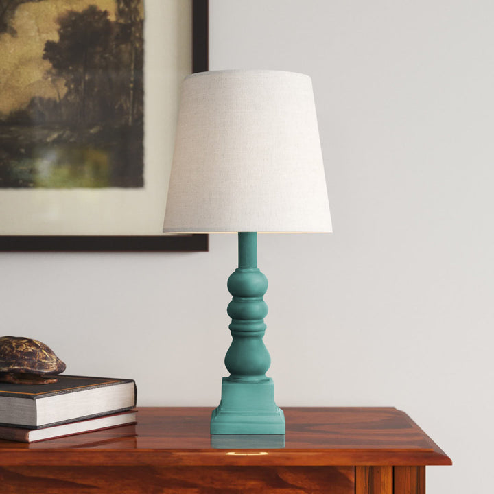 Whittier 19" Resin Table Lamp Ophelia & Co. Base Color: Blue, Shade Color: White